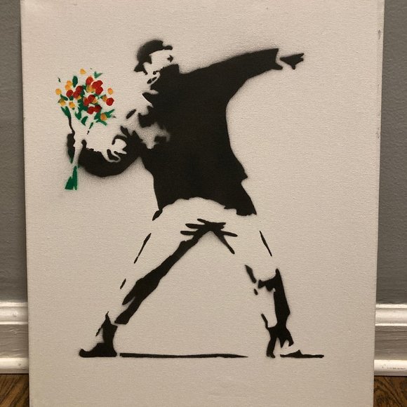 BANKSY | Banksy Art ~In The Manner Of~ Attributed To~ On Canvas - Picture 1 of 2